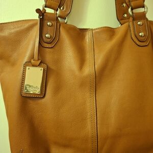 Luxe Soft Leather Camel Colored Tignanello Shoulder Bag